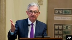 Gubernur Bank Sentral AS (Federal Reserve) Jerome Powell berbicara dalam pertemuan dewan gubernur bank sentral di Washington, 29 November 2018.