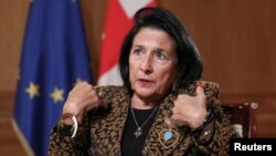 FILE - Salome Zourabichvili, since replaced as president of Georgia, is pictured in Tbilisi, Dec. 2, 2024. 