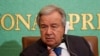 Sekretaris Jenderal PBB Antonio Guterres menghadiri konferensi pers di Japan National Press Club di Tokyo, Jepang 8 Agustus 2022. (Foto: REUTERS/Issei Kato)