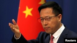 លោក Zhao Lijian អ្នក​នាំ​ពាក្យ​ក្រសួង​ការ​បរទេស​ចិន​ ថ្លែង​ក្នុង​សន្និសីទ​សារព័ត៌មាន​កាល​ពី​ខែ​មេសា ២០២០។
