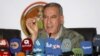 FILE - Khalid al-Obeidi, now ousted as Iraq's defense minister, speaks during a news conference in Baghdad, Dec. 19 2015.