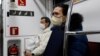 Park Gyung-sun, 71, rides on a subway to deliver a parcel in Seoul, South Korea, Feb. 8, 2023.