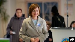 Մոլդովայի նախագահ Մայա Սանդուն։ Քիշնև, նոյեմբերի 3, 2024թ․։