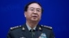 中国人民解放军总参谋长房峰辉4月22日在北京与到访的美军参谋长联席会议主席邓普西联合举行的媒体介绍会上