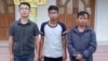 ဖမ်းဆီးခံ သတင်းထောက်သုံးဦး။ ဓာတ်ပုံ- DVB 