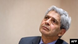 Special Correspondent for BBC Persian TV, Kasra Naji attends a press conference on March 12, 2018 in Geneva.