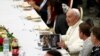Pope Francis attends a lunch with the poor after celebrating a Mass marking the Roman Catholic Church's World Day of the Poor, in Paul VI Hall at the Vatican, Nov. 17, 2019. 