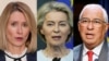 Foto Kombinasi, dari kiri: Perdana Menteri Estonia Kaja Kallas (18 Oktober 2023), Presiden Komisi Eropa Ursula von der Leyen (16 Juni 2024) dan Perdana Menteri Portugal Antonio Costa (9 Desember 2022). (Foto berbagai sumber/AFP)
