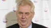 Presidential candidate Milos Zeman, who won the first round vote of presidential elections in Czech Republic, speaks to the press in Prague, Jan. 12, 2013. 