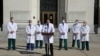 Doctors speak about U.S. President Trump's health outside Walter Reed National Military Medical Center in Bethesda, Maryland, October 5, 2020.