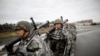 Marinir Korea Selatan berbaris dalam latihan militer sebagai bagian dari latihan militer tahunan Foal Eagle AS dan Korea Selatan, di Pohang, Korea Selatan, 5 April 2018.