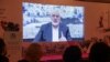 Pemimpin Hamas, Ismail Haniyeh, berbicara dalam rekaman video yang diputar dalam konferensi pers di Beirut, Lebanon, pada 28 Februari 2024. (Foto: Reuters/Mohamed Azakir)