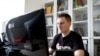 Warsaw-based Belarusian blogger Stsiapan Putsila, known under the pseudonym NEXTA, is seen during an interview with Reuters, in Warsaw, Poland, August 28, 2020.