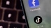 FILE - This illustration shows Facebook and TikTok apps.