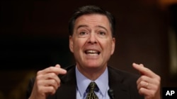 Direktur FBI James Comey saat bersaksi di Gedung Parlemen di Washington, 3 Mei 2017.