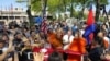 A Khmer refugee monument is dedicated at City Hall in Lowell, Massachusetts, home to more than 30,000 residents of Cambodian descent, September 24, 2017. (Facebook page of Rodney Elliott)
